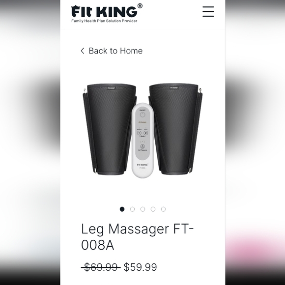 Fit King Air Compression Leg Massager, Black Model # FT-008A - Picture 14 of 14